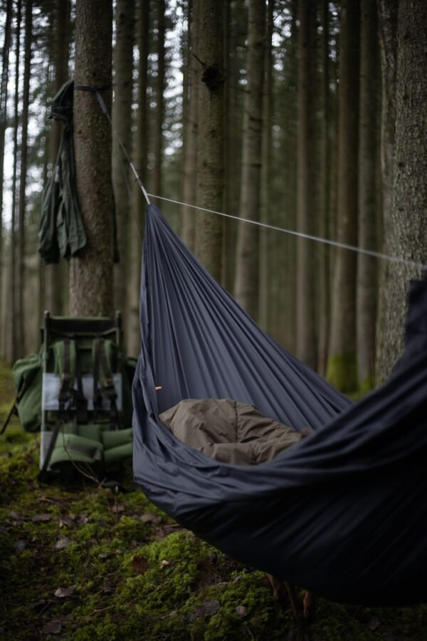 nft (need for trees) double-layer hammock, ridge line, backpack