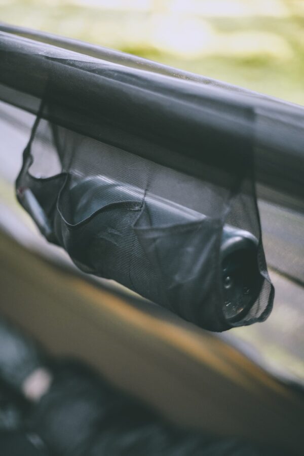 water bottle in a hammock