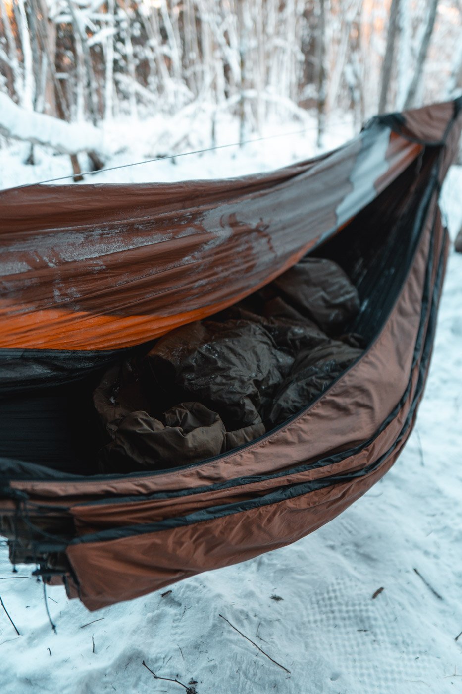winter hammock system winter hammock system, underquilt layering