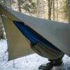DSC04071 navy blue ultralight hammock winter setup
