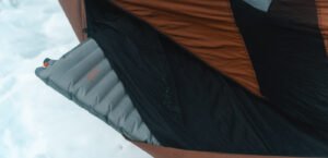 needfortrees double layer hammock with sleeping pad between the layers